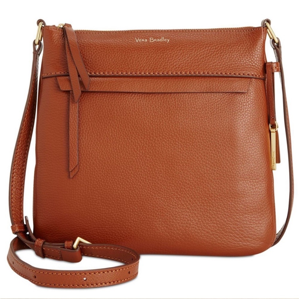 Vera Bradley Mallory triple zip hipster crossbody - leather - mesa brown